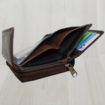flevado Damen Geldbörse mit RFID Schutz und viel Stauraum schwarz-braun